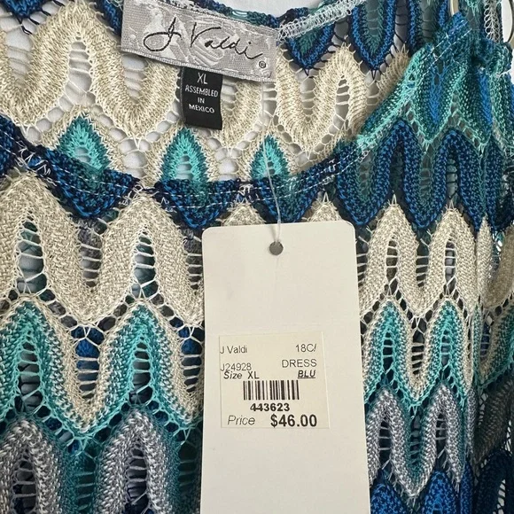 J Valdi NWT size XL Multicolor Zigzag Knit Dress Coverup - Picture 4 of 10